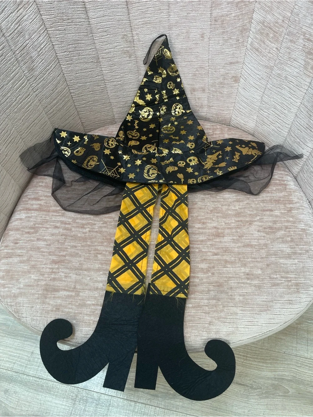 Hocus Pocus Black and Orange Witch Hat Home Accent